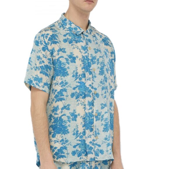 BY WALID Silk Rose Garden Shirt NWT sz M short sleeve - Picture 1 of 6